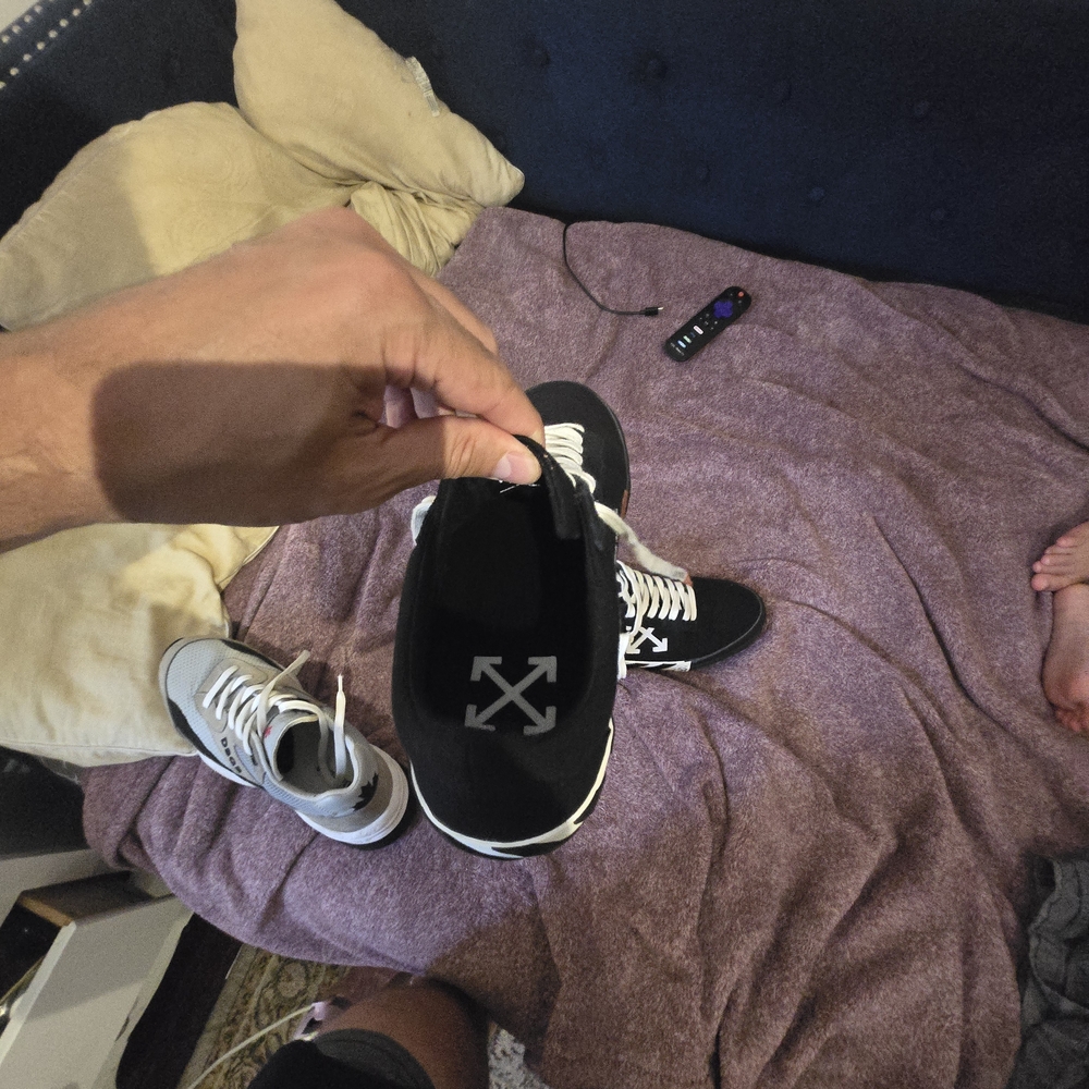 Off-White Black and Orange Men's Sneakers - Picture 3 of 8